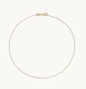 1MM DIAMOND CUT GOLD BALL CHAIN NECKLACE