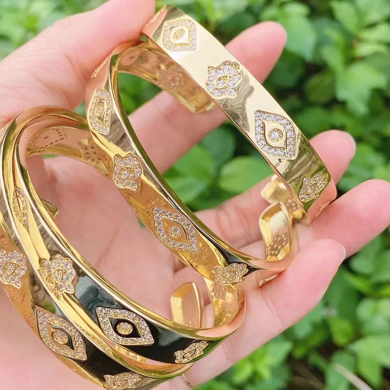 3 Pcs High quality Zircon bangle eyes and palms