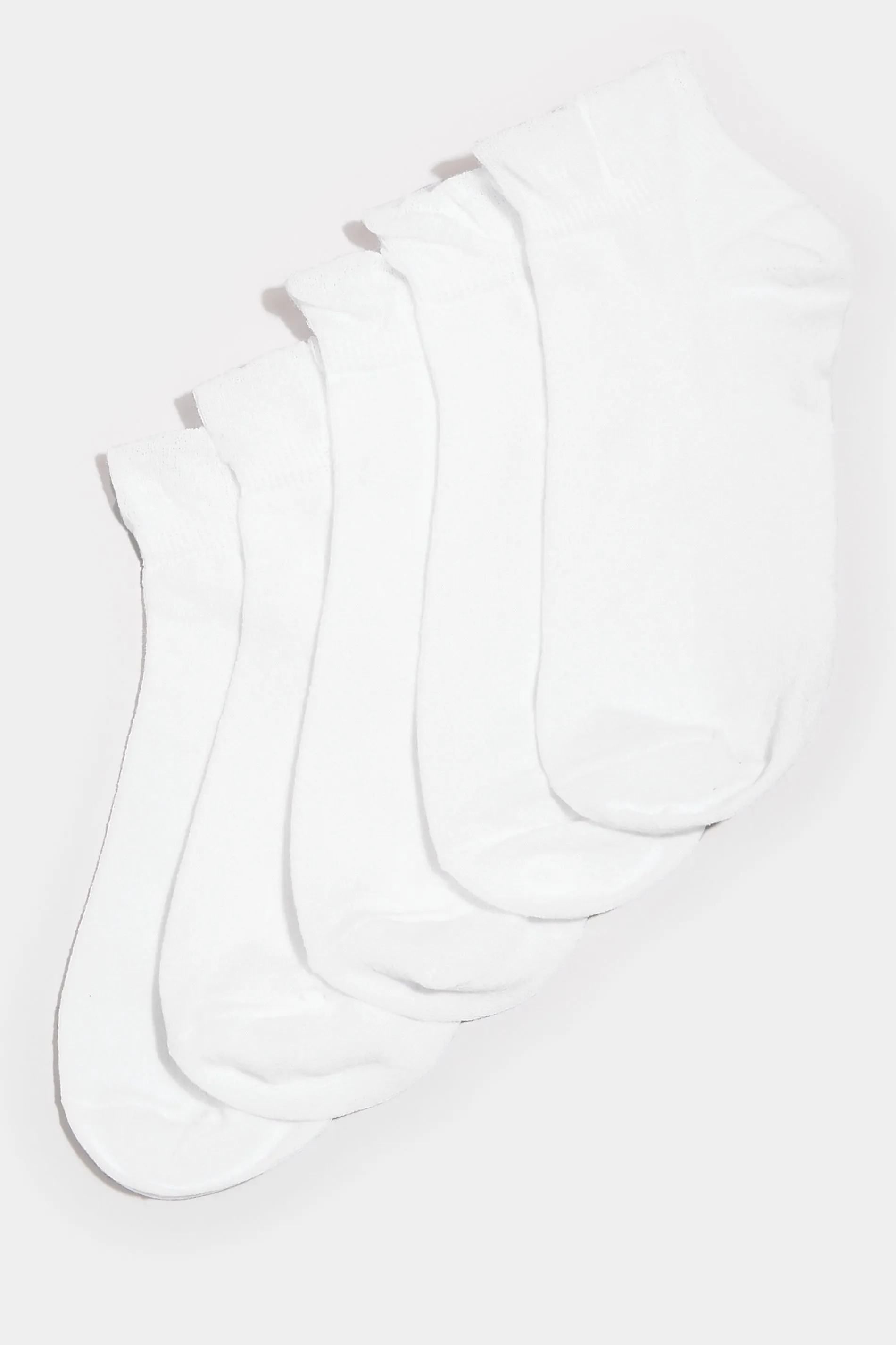 5 PACK White Trainer Socks