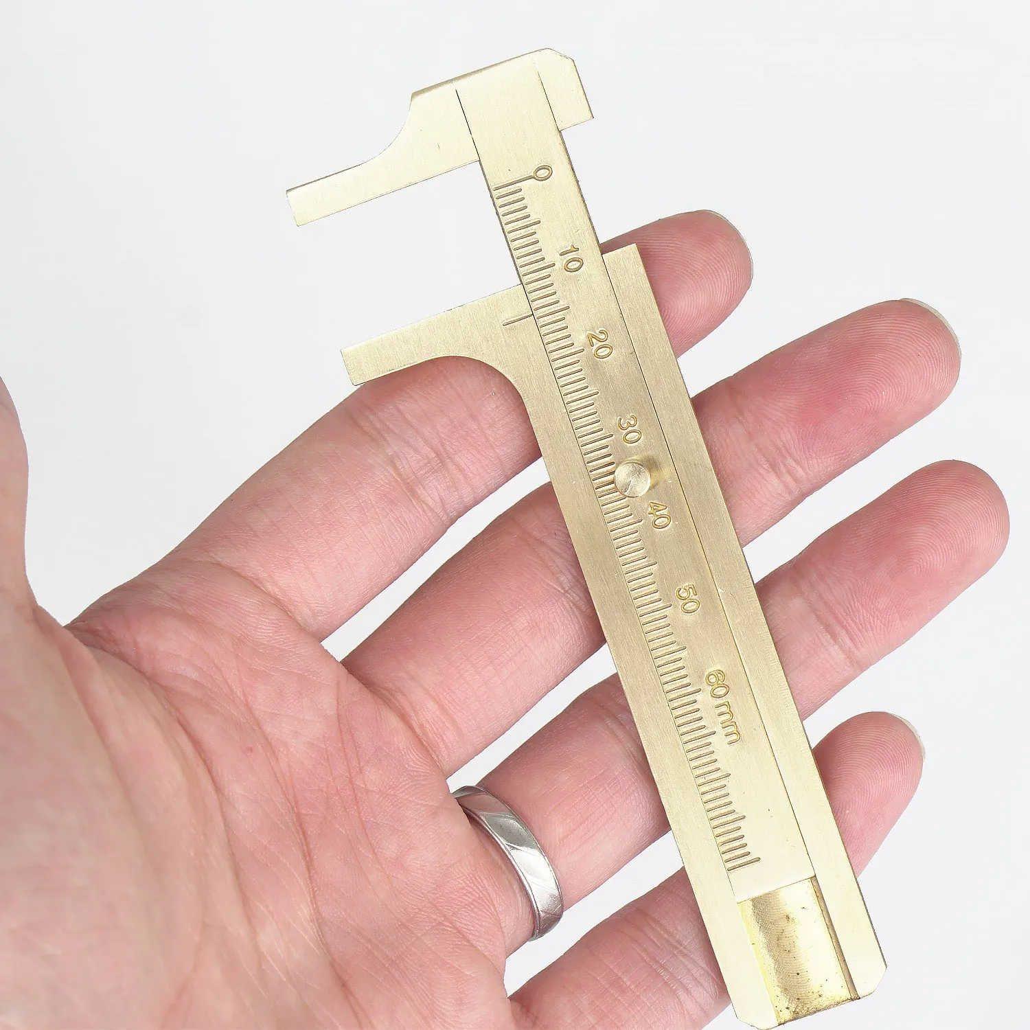 80mm Mini Brass Vernier Sliding Gauge Vernier Caliper Micrometer Gauge mini brass & gold ruler,measuring tools 1pcs 10334550