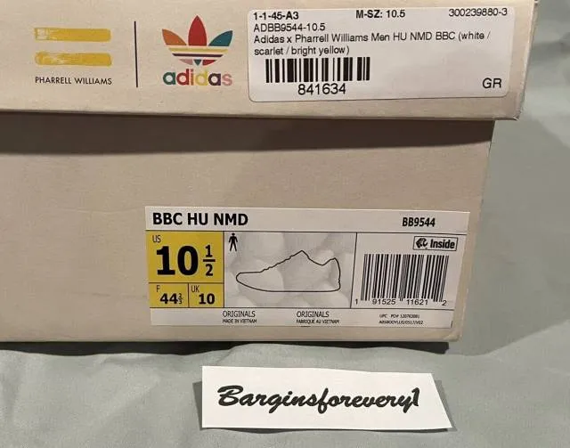 Adidas bbc hu nmd - size 10.5 - pharrell x billionaire boys club - bb9544