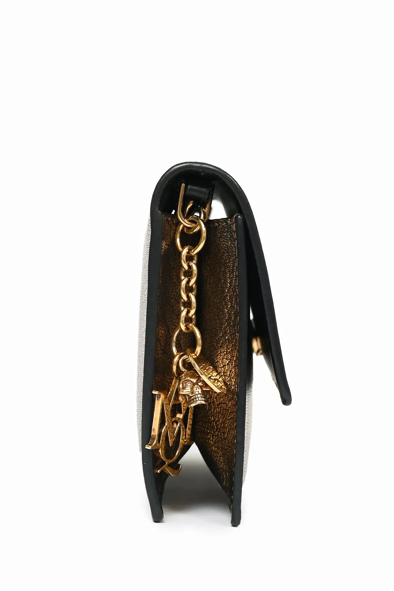 Alexander McQueen Gold  Leather Crossbody Bag