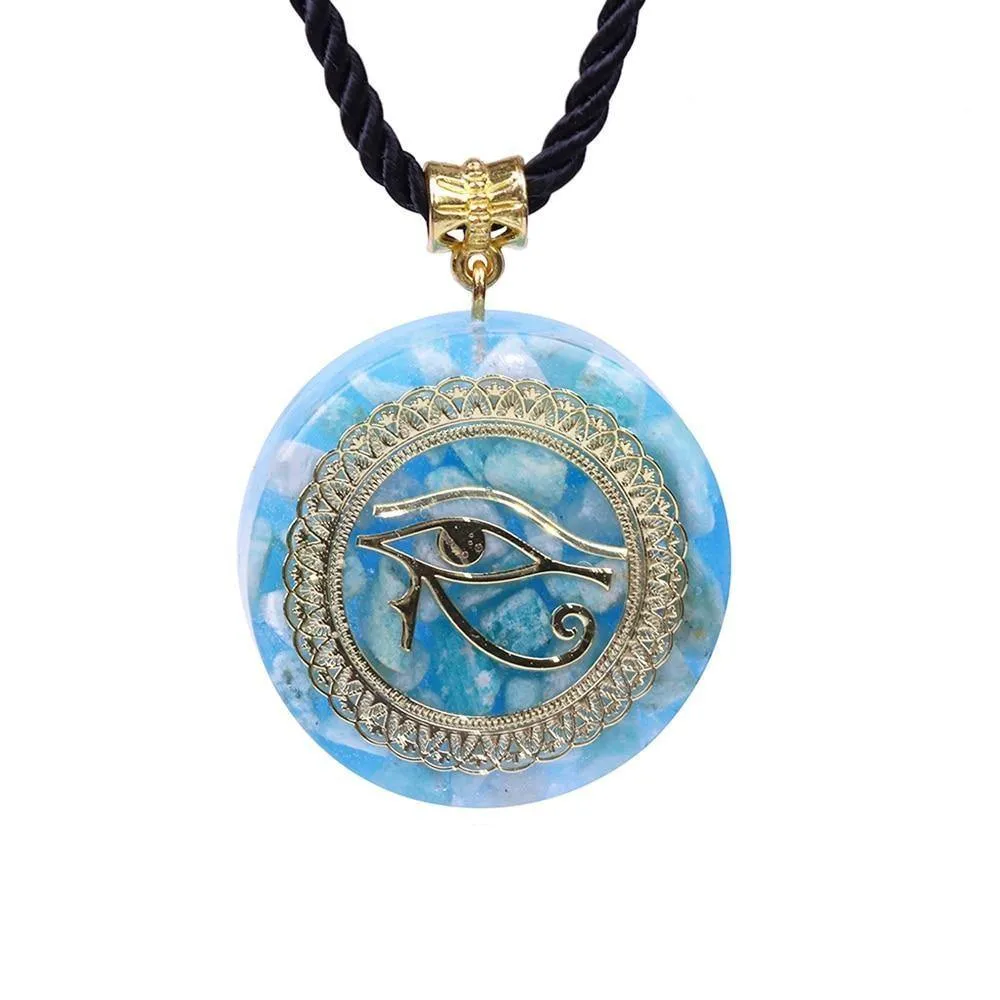 Amazon Stone Horus Eye Amulet Necklace