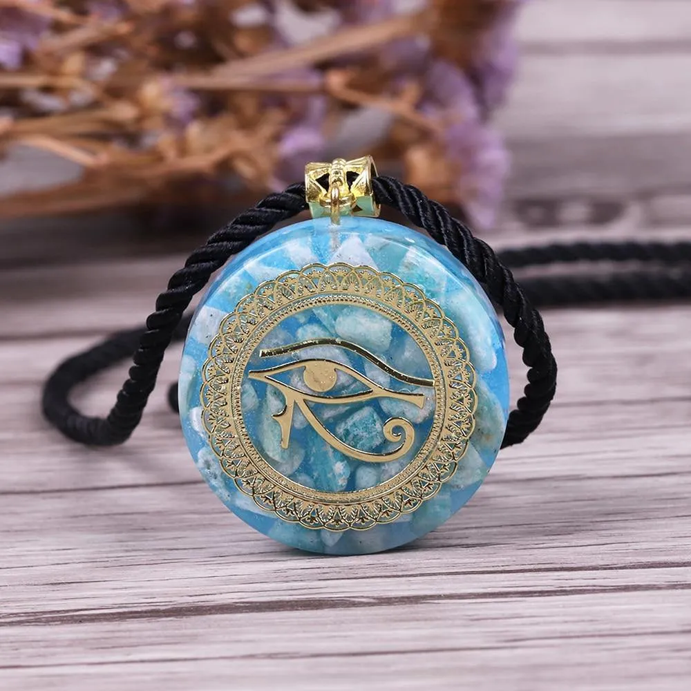 Amazon Stone Horus Eye Amulet Necklace