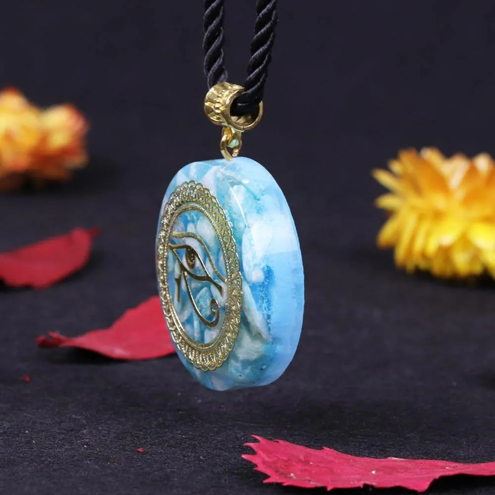 Amazon Stone Horus Eye Amulet Necklace