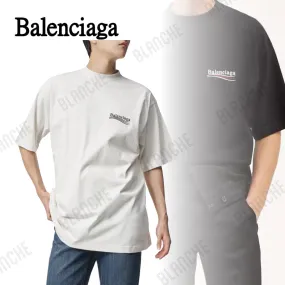 BALENCIAGA  |Men's political campaign large fit t-shirt  in grey