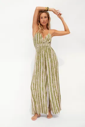 Beachwear | Tatiana Alida X Warehouse Painted Stripe Tie Back Jumpsuit | Warehouse