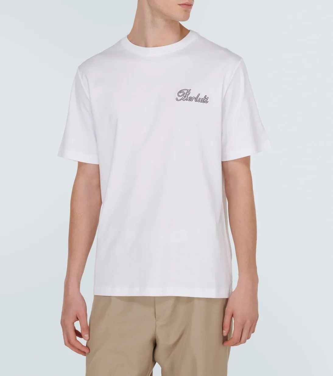 Berluti  |Plain Cotton Short Sleeves Logo Luxury T-Shirts