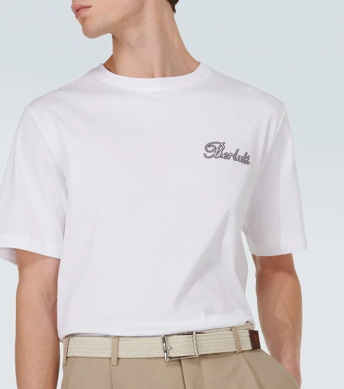 Berluti  |Plain Cotton Short Sleeves Logo Luxury T-Shirts