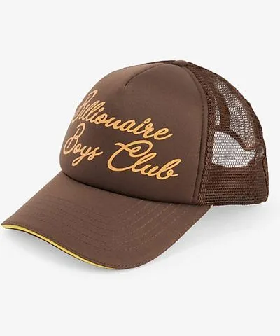 Billionaire Boys Club Mens Brown Logo-script trucker woven cap