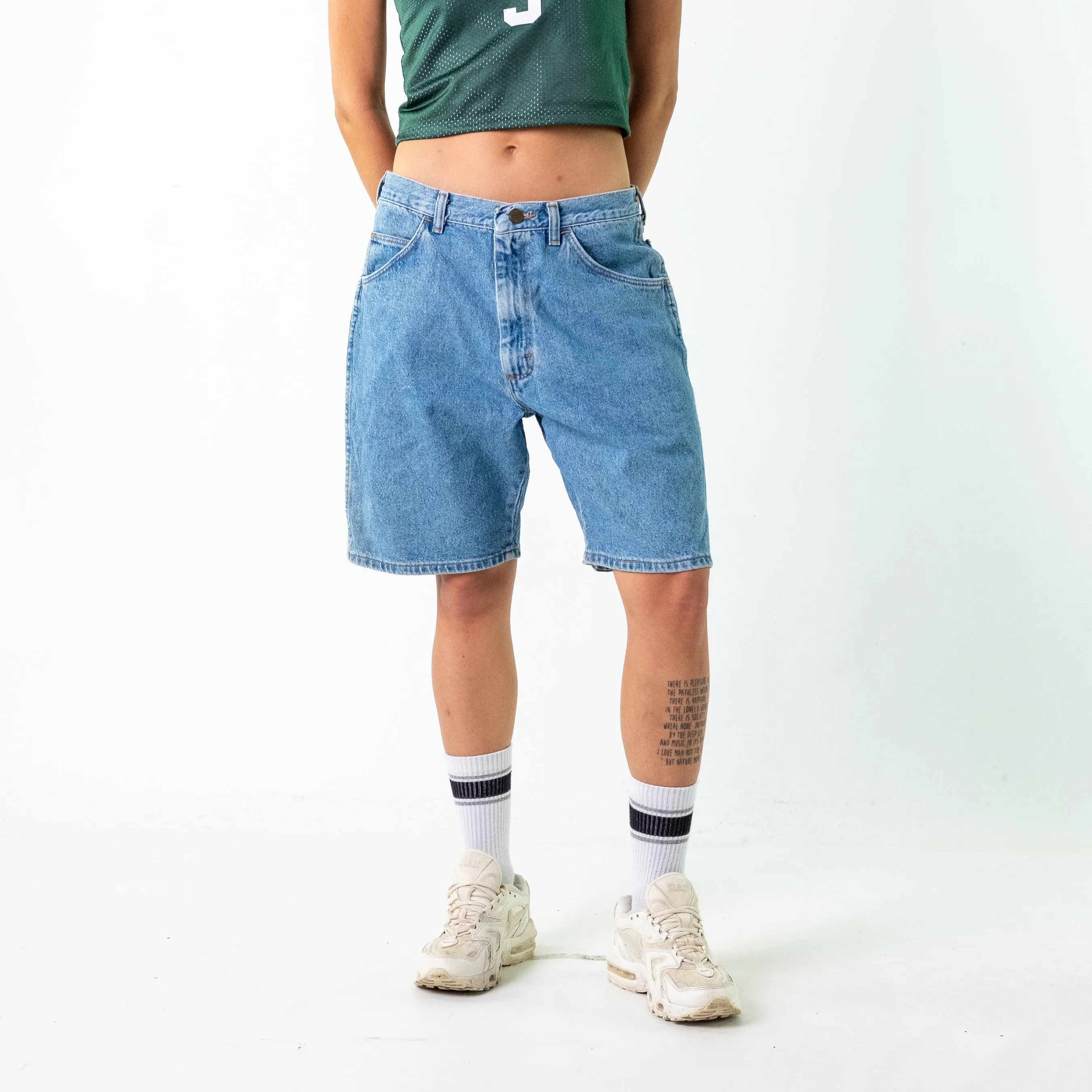 Blue 90s Wrangler Denim Jorts Shorts (34)