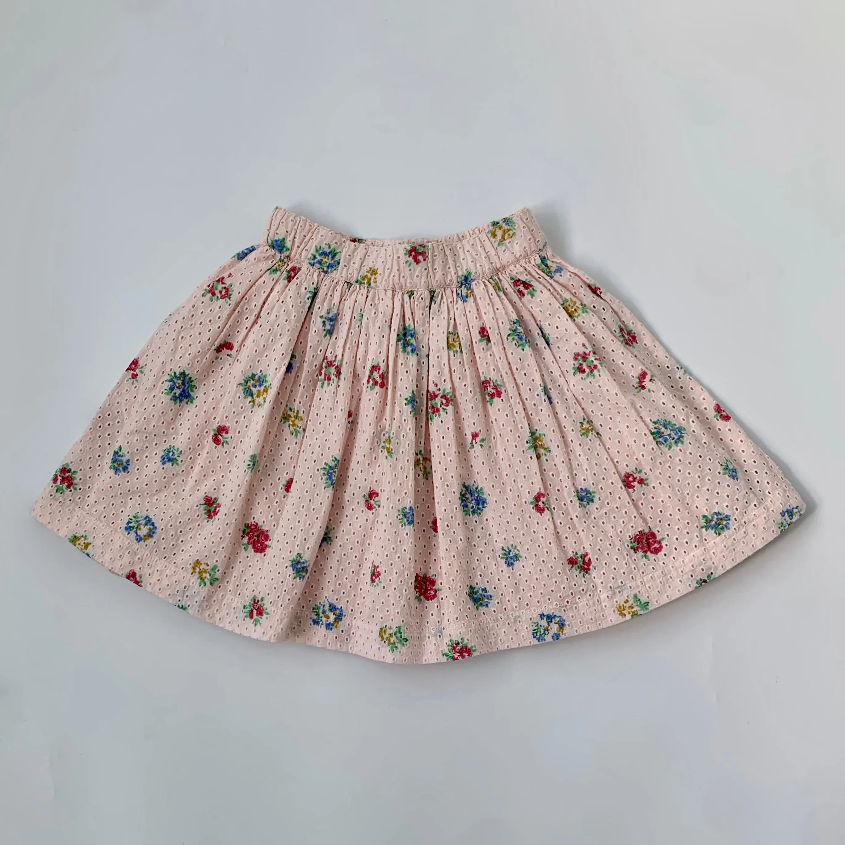 Bonpoint Pink Floral Broderie Anglaise Skirt: 10 Years