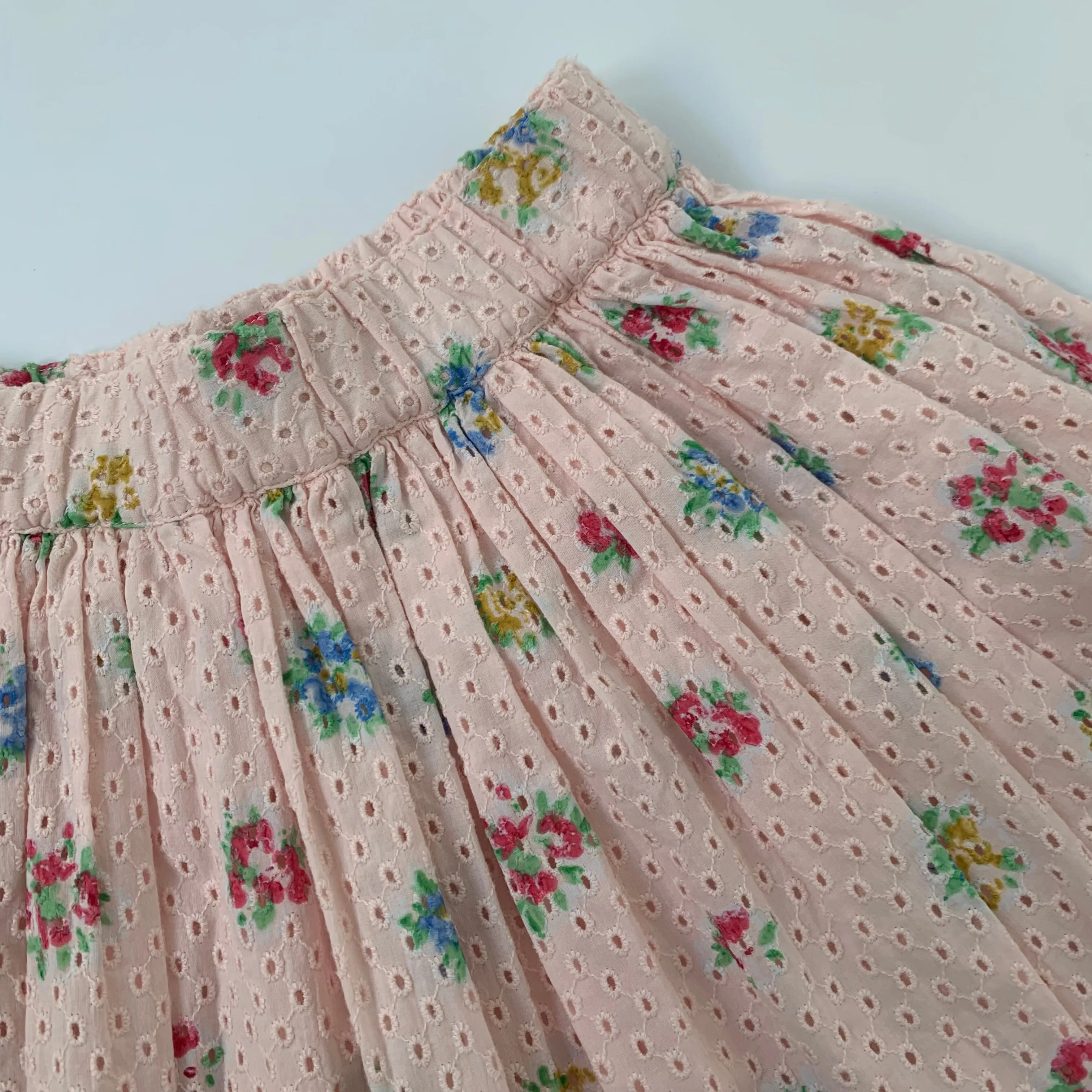 Bonpoint Pink Floral Broderie Anglaise Skirt: 10 Years