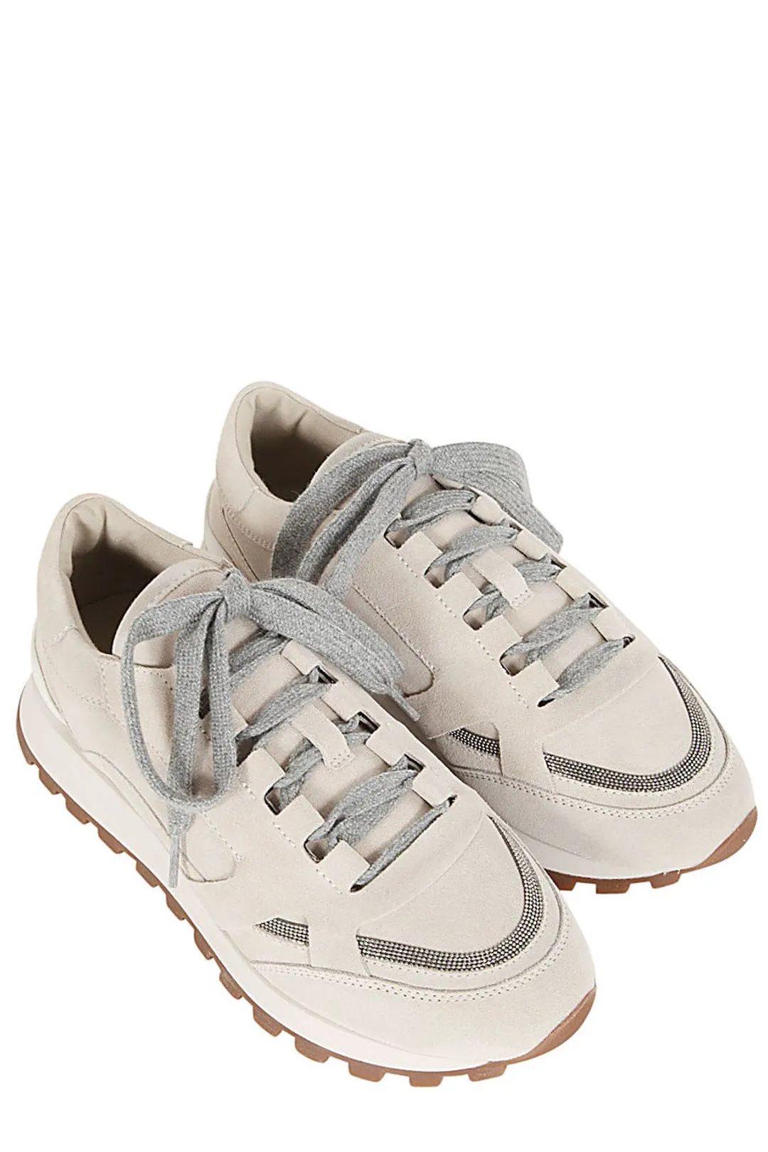 Brunello Cucinelli Monili Chain Detailed Panelled Sneakers