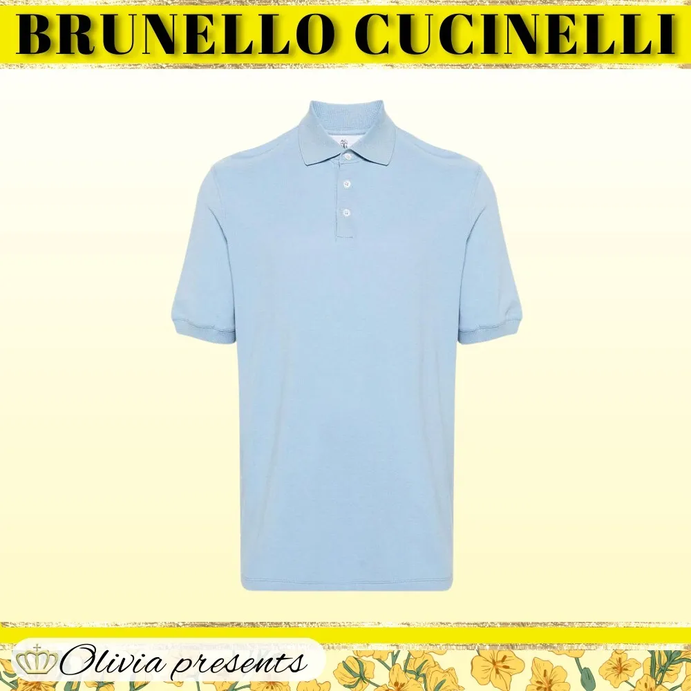 BRUNELLO CUCINELLI  |Plain Cotton Short Sleeves Polos