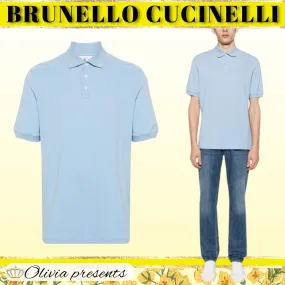 BRUNELLO CUCINELLI  |Plain Cotton Short Sleeves Polos