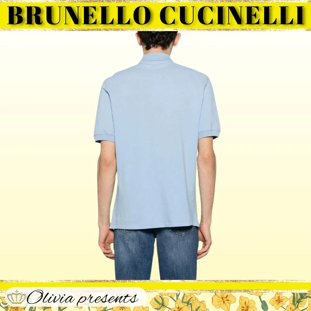 BRUNELLO CUCINELLI  |Plain Cotton Short Sleeves Polos