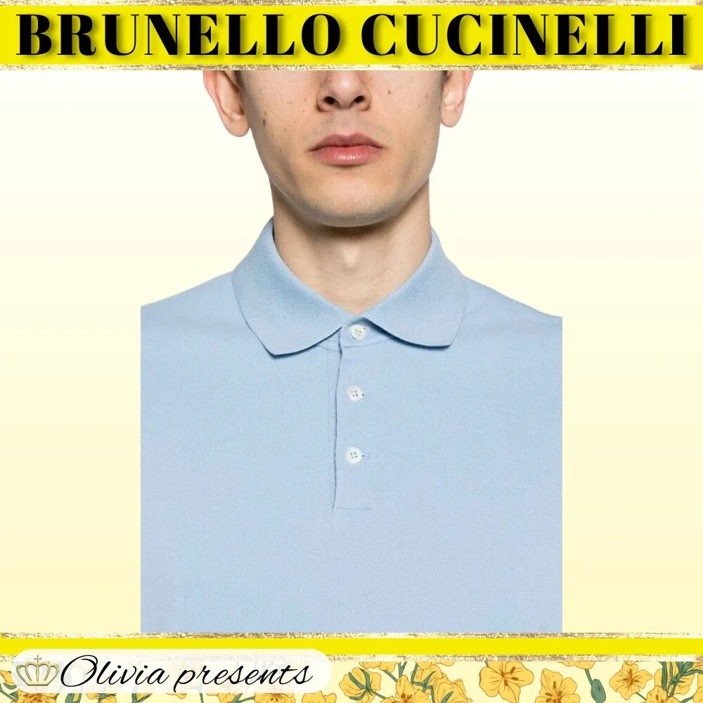 BRUNELLO CUCINELLI  |Plain Cotton Short Sleeves Polos