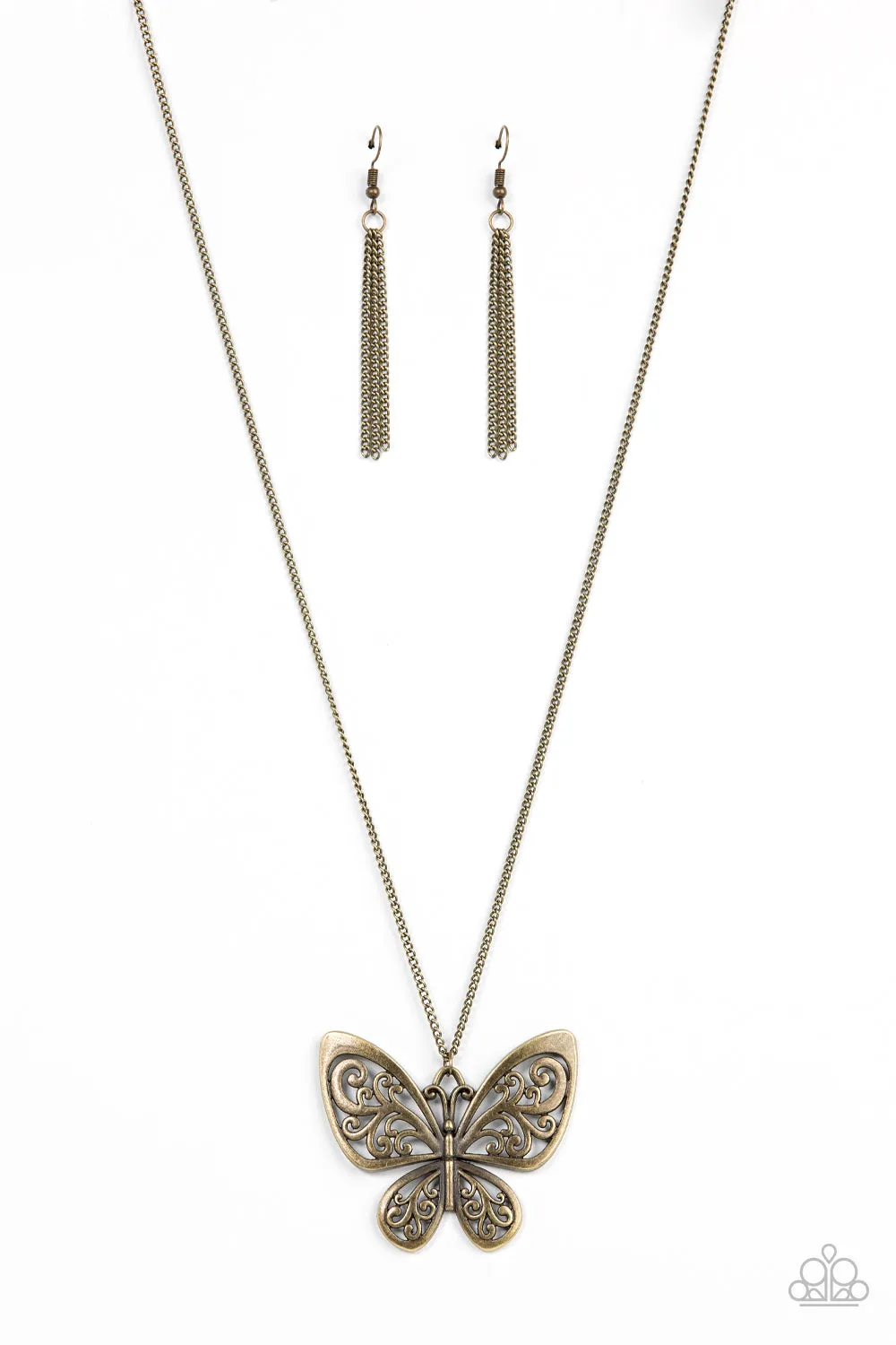 Butterfly Boutique - Brass ~ Paparazzi Necklace