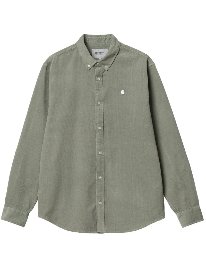 Carhartt Madison Fine Cord Shirt Yucca White