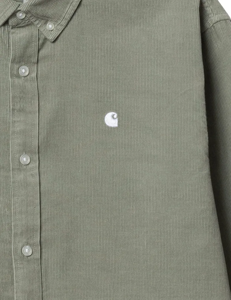 Carhartt Madison Fine Cord Shirt Yucca White