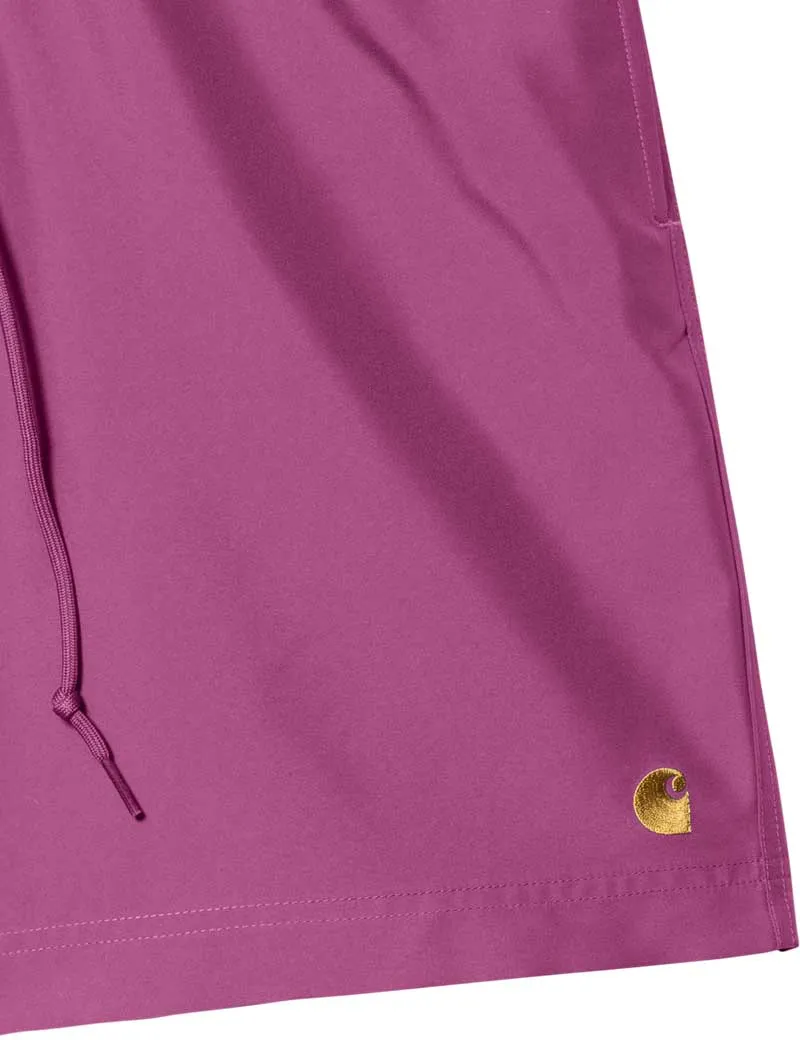 Carhartt Wip Chase Swim Trunks Shorts Magenta Gold