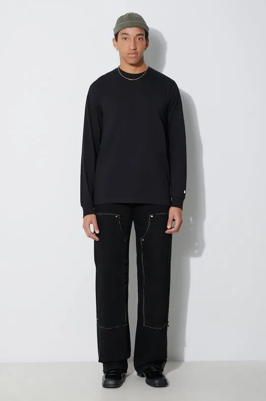 Carhartt WIP cotton longsleeve top black color