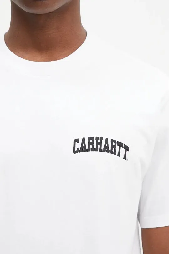 Carhartt WIP cotton t-shirt S/S University Script men’s white color with a print I034852.00AXX