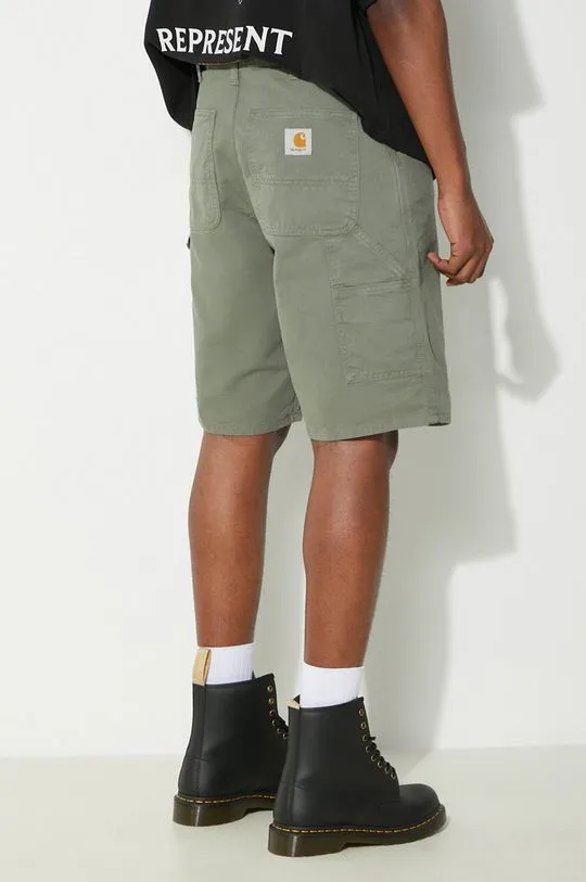 Carhartt WIP denim shorts Single Knee Short men's green color I031504.1YFGD