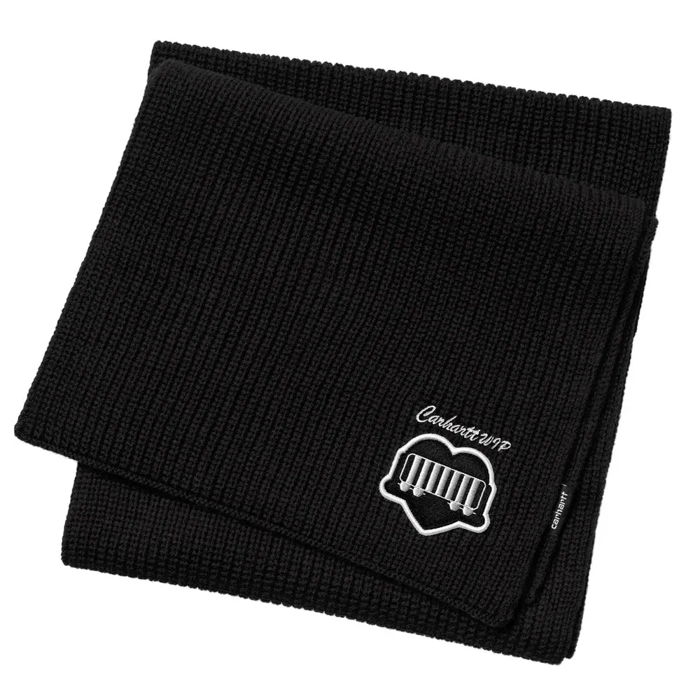 CARHARTT WIP HEART TRAIN PATCH SCARF // BLACK