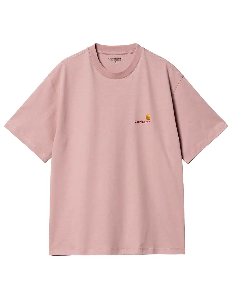 Carhartt Womens S/S American Script T-Shirt Glassy Pink