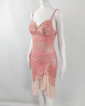 Catwalk Collection Pink & Nude Lace Chiffon y2k Party Dress