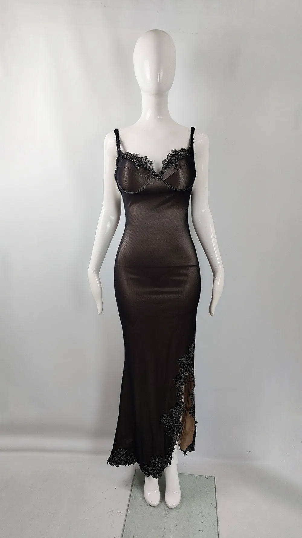 Catwalk Collection Vintage y2k Bodycon Maxi Dress Evening Gown