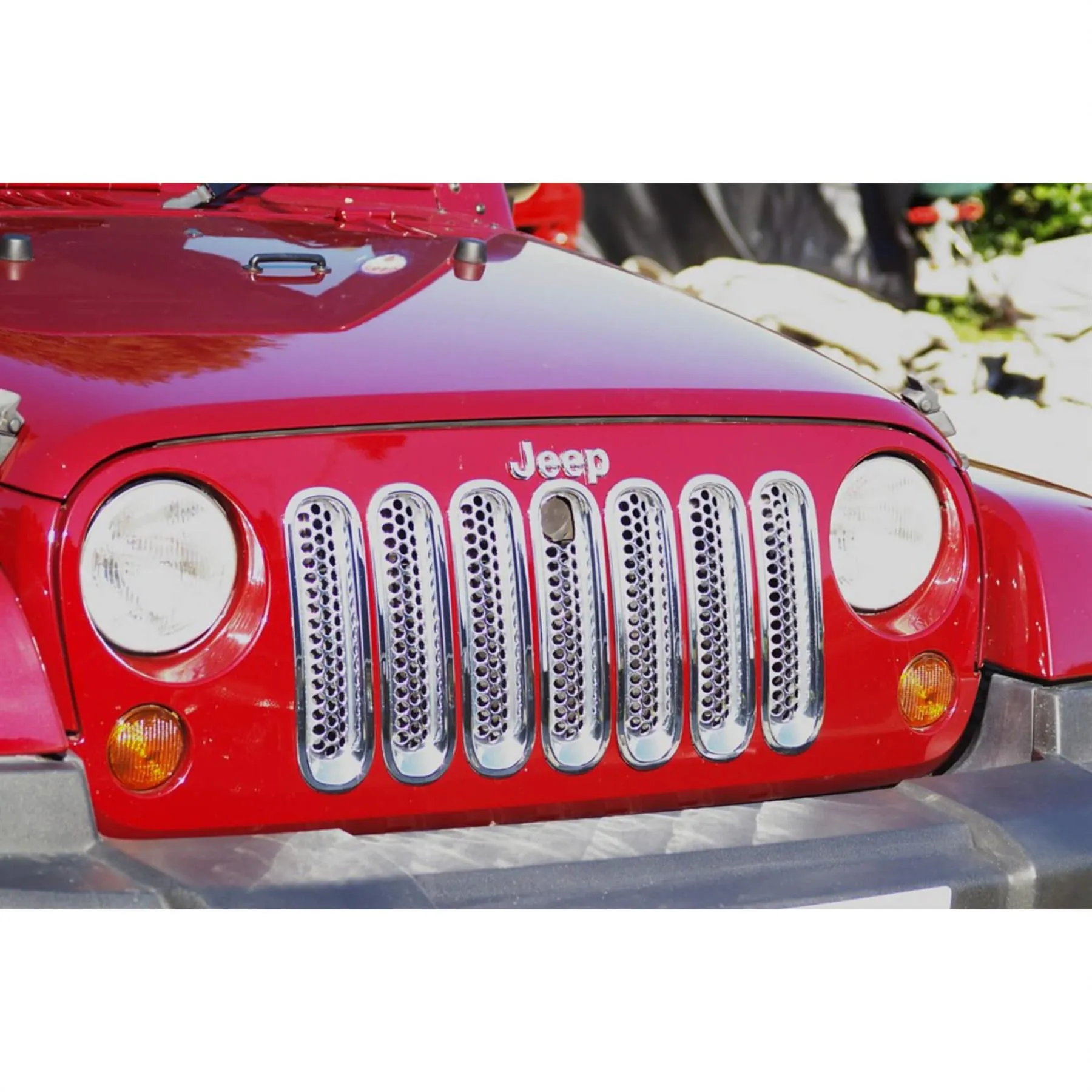 Chromed Front Grille Inserts Jeep Wrangler JK Unlimited 2007-2017