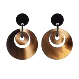 Double Circle Buffalo Horn Earring