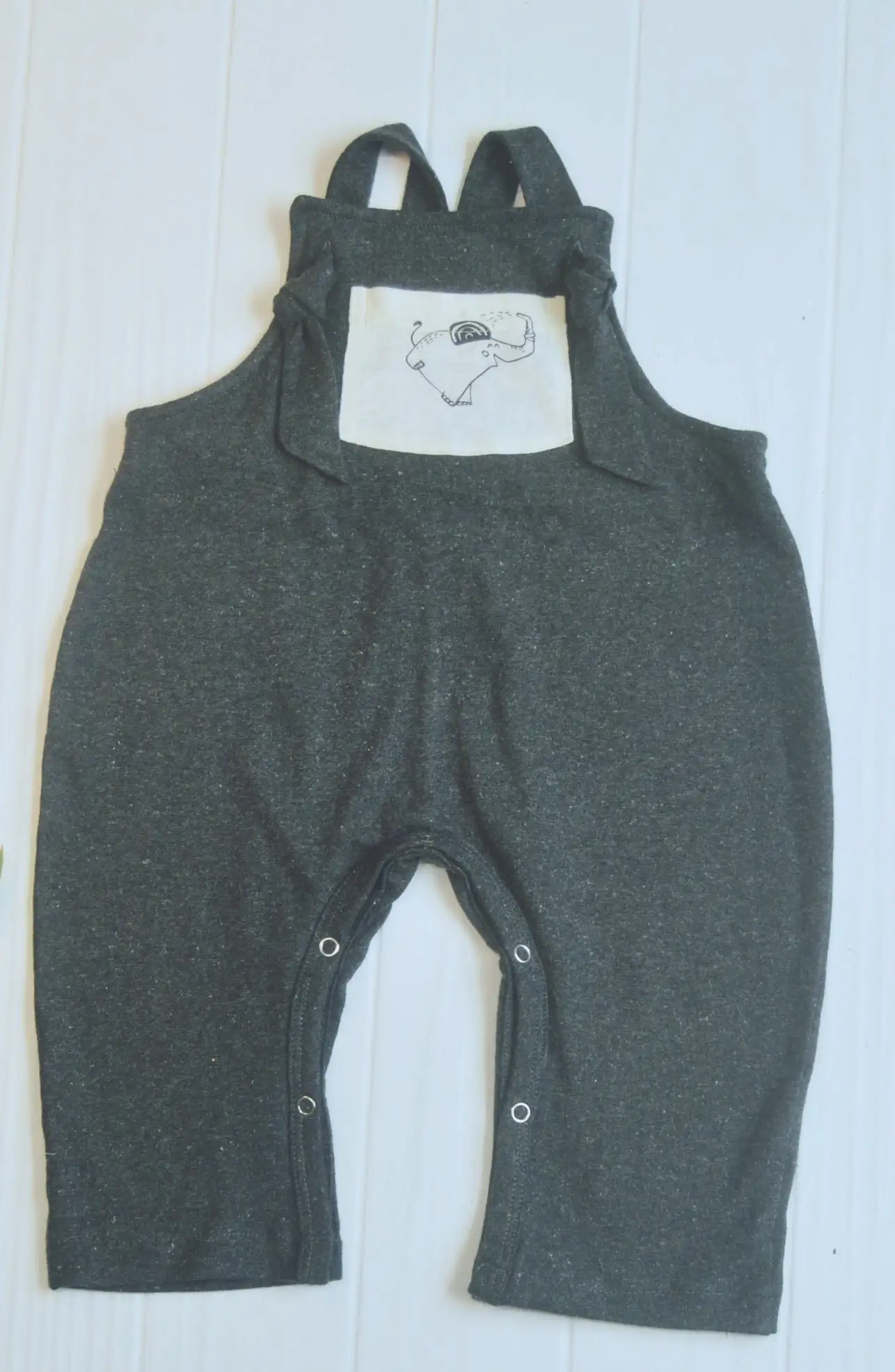 Double Knott Charcoal Dungarees