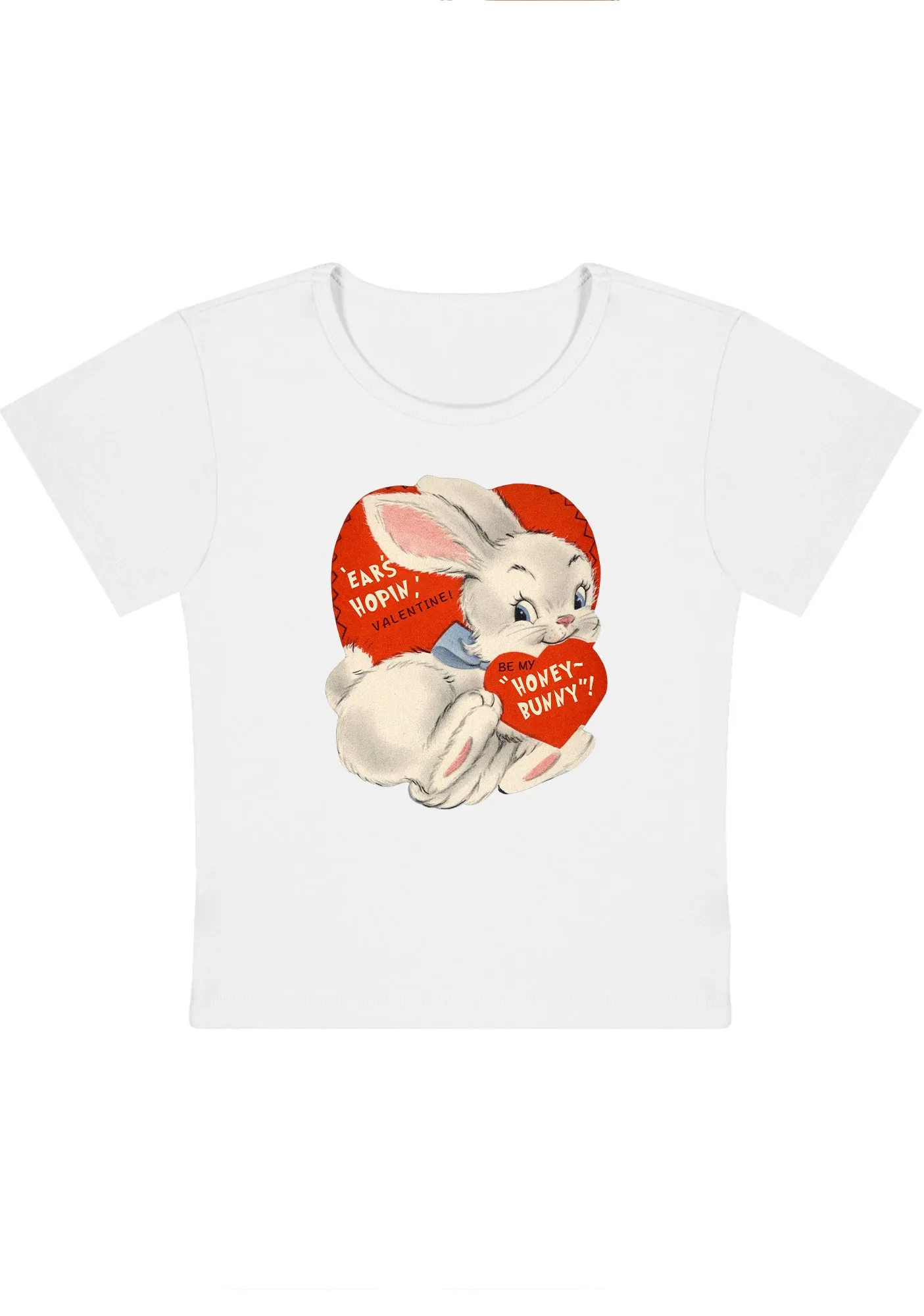 Ears Hopin Valentine Be My Honey Bunny Y2K Baby Tee