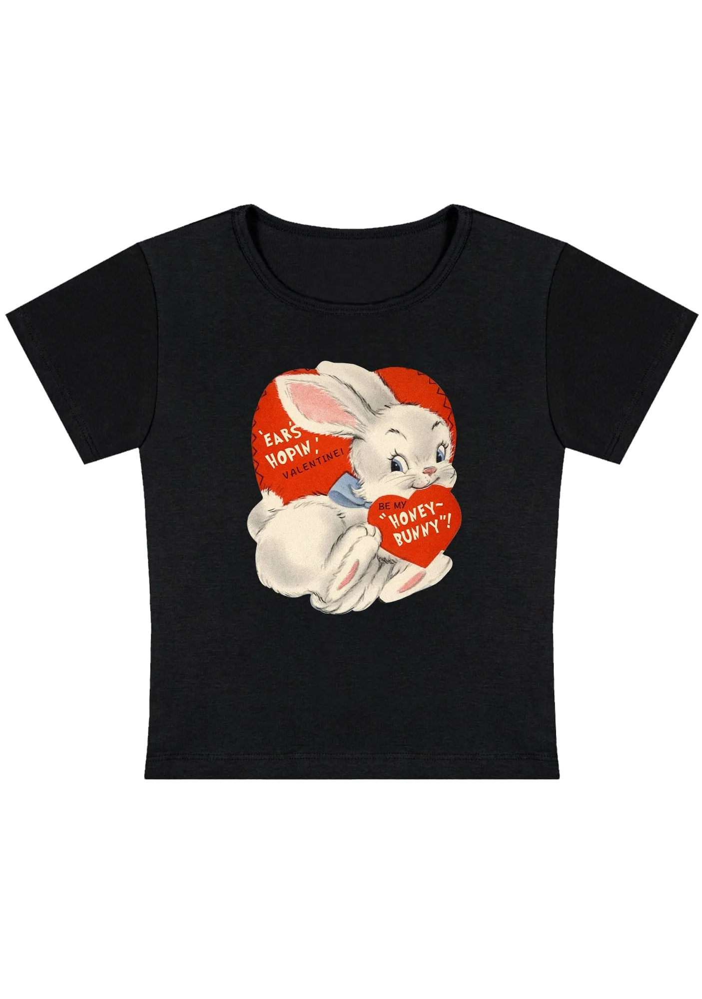 Ears Hopin Valentine Be My Honey Bunny Y2K Baby Tee