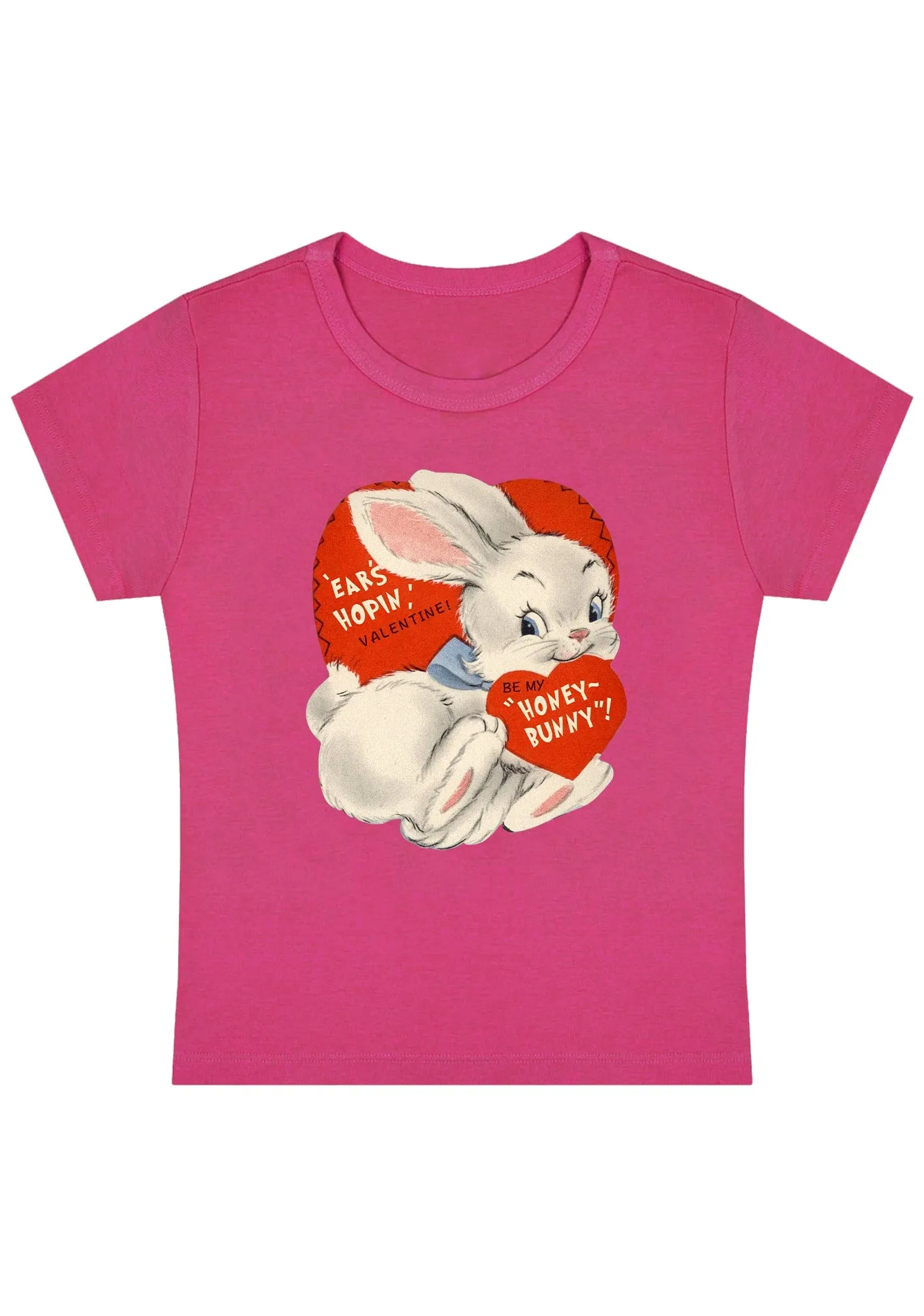 Ears Hopin Valentine Be My Honey Bunny Y2K Baby Tee