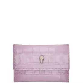 Envelope Card Holder Croc, Antic Pink/Silver