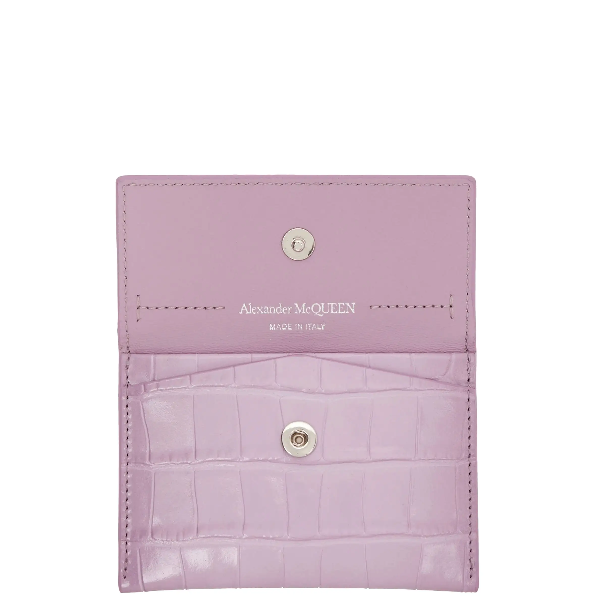 Envelope Card Holder Croc, Antic Pink/Silver