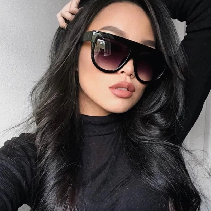 Female Black Fashion Gradient Women SunGlasses