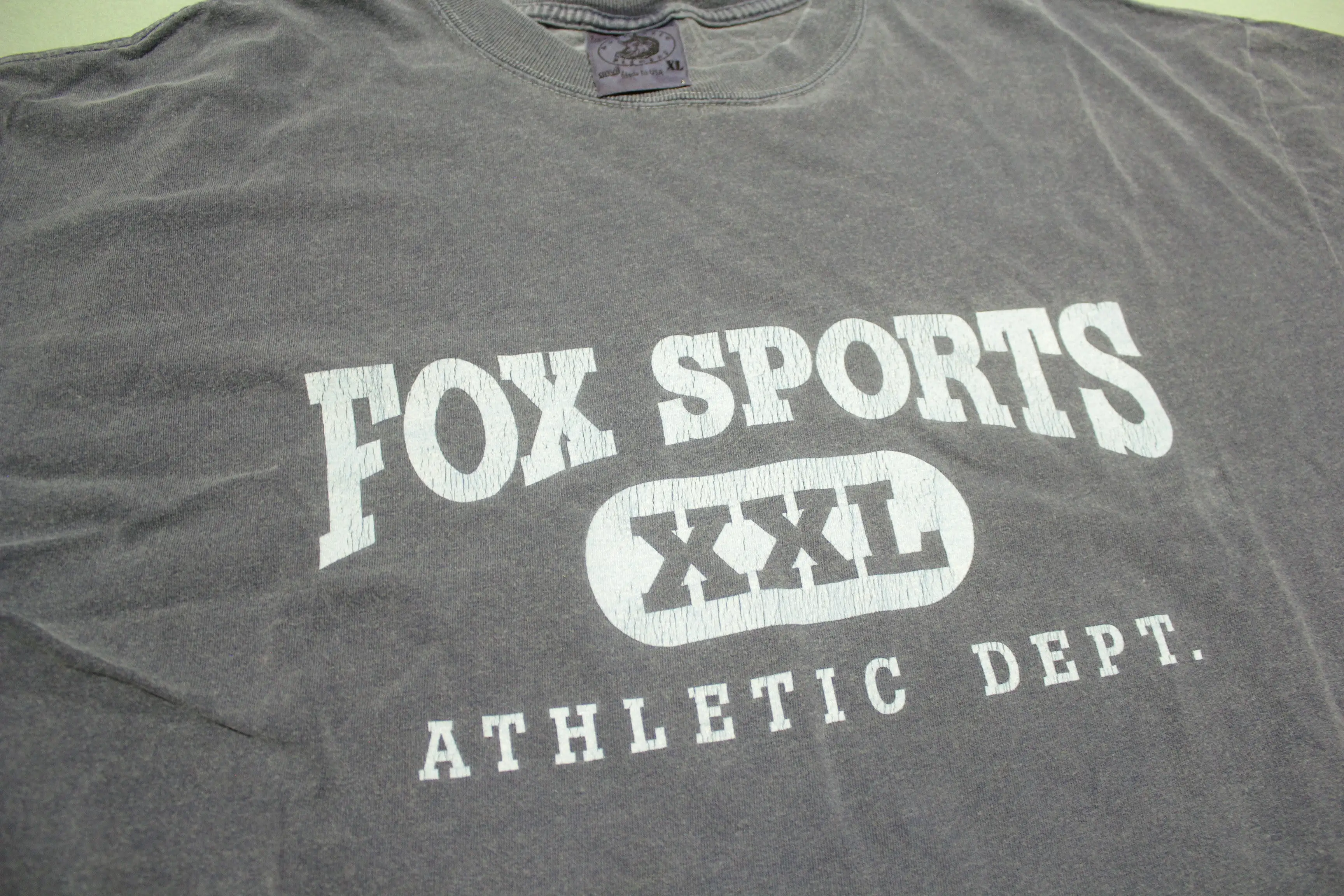 Fox Sports XXL Atheletic Dept. Vintage 90's Washed Gray T-Shirt