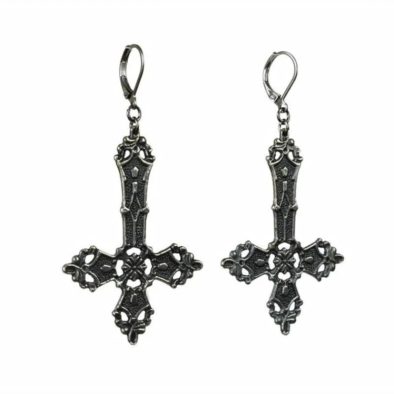 Goth Inverted Punk Cross Satanic Pendant Chain Necklace