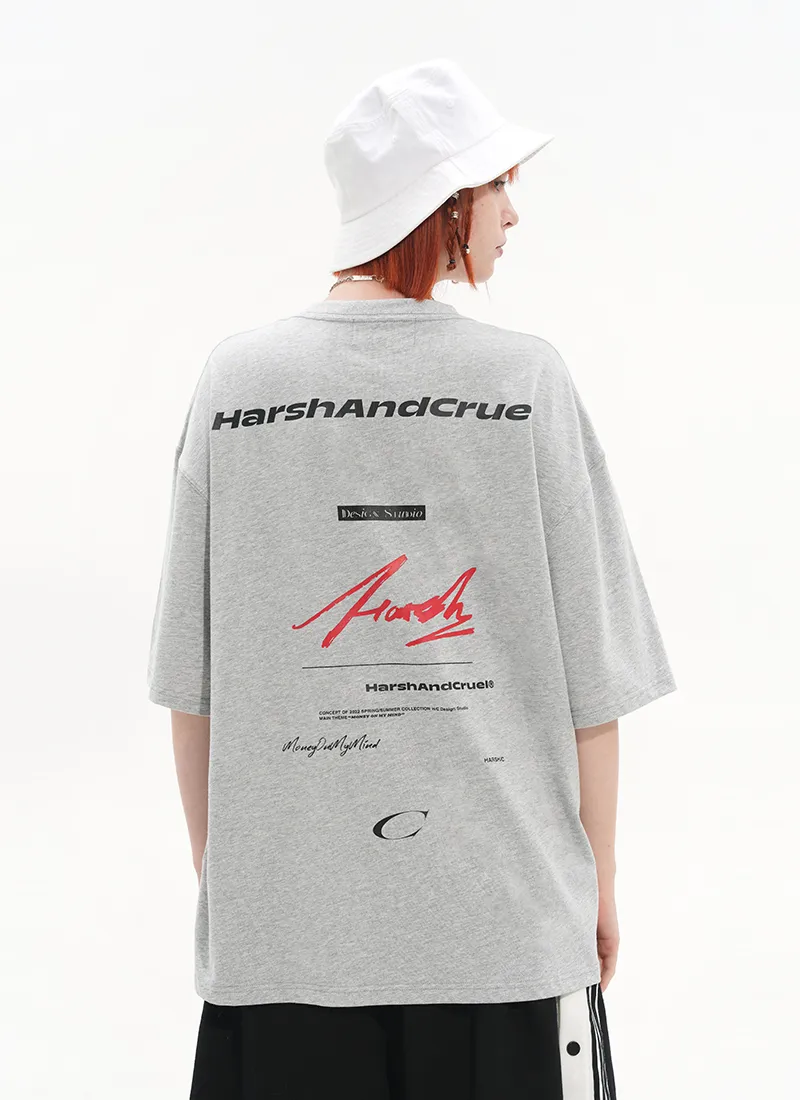 HARSH AND CRUEL  |Unisex Street Style Cotton Short Sleeves Logo T-Shirts