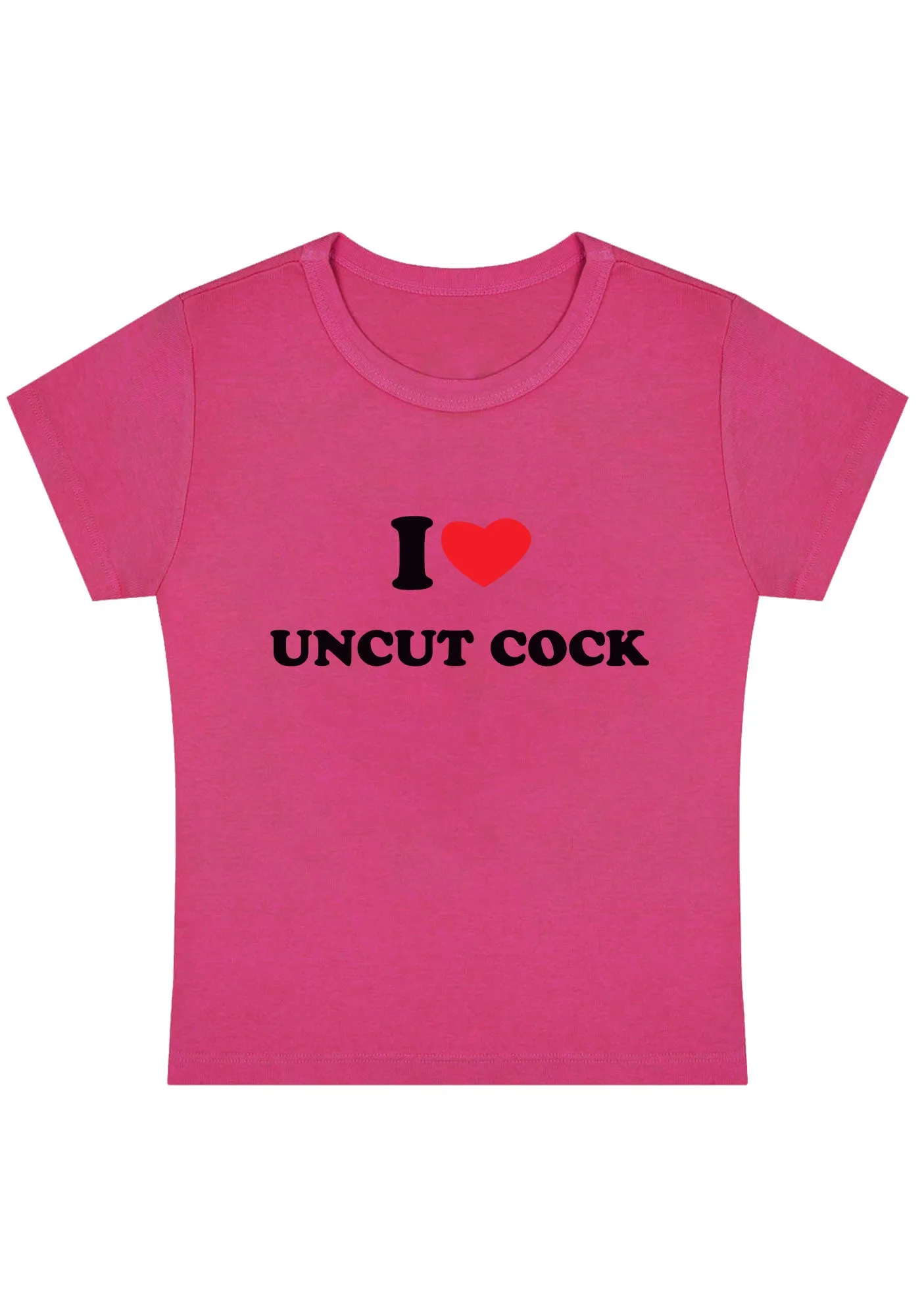 I Love Uncut Cxck Y2K Baby Tee