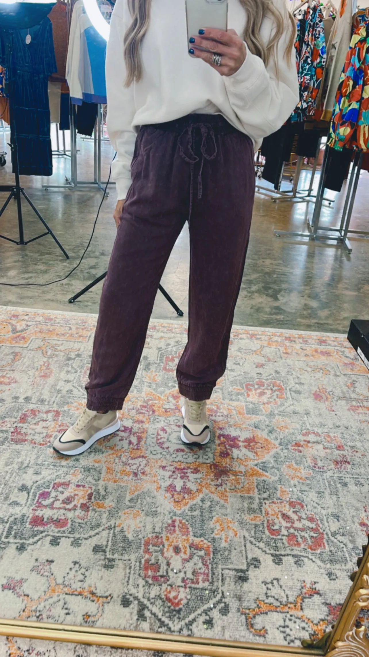 INHERITED JOGGER-EGGPLANT-WAREHOUSE SALE