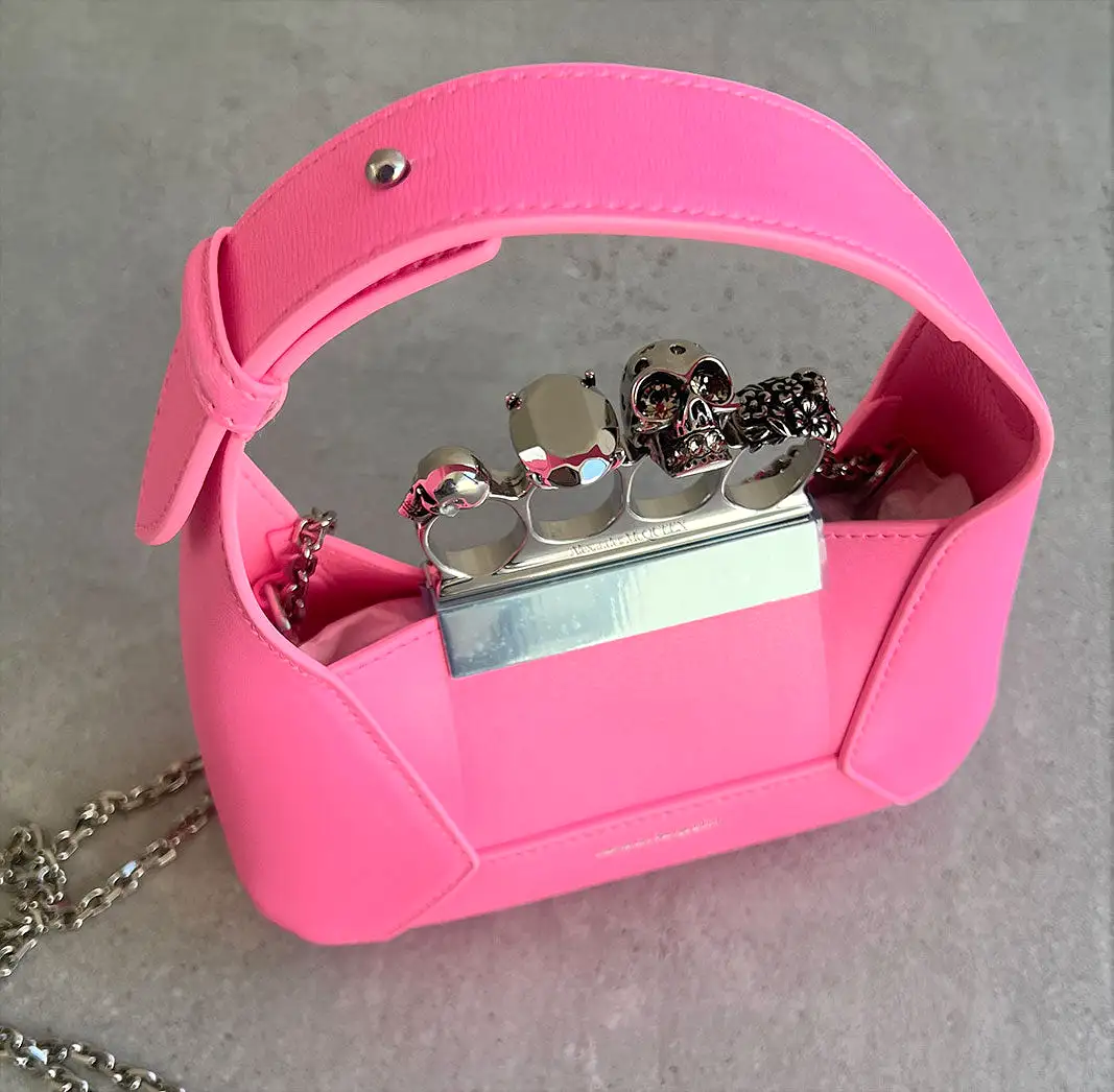 Jewelled Hobo Mini, Fluro Pink