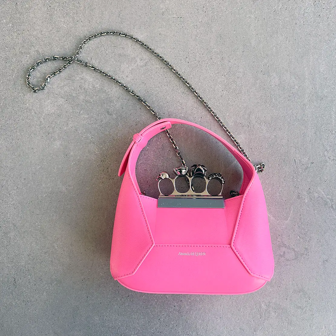 Jewelled Hobo Mini, Fluro Pink