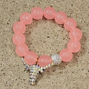 KIG Pink Bling Skull Chunky Bracelet